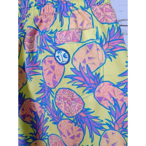 Tipsy Elves Womens XS‎ Pineapple Print Yellow Athletic Shorts With Drawstring - Picture 4 of 8